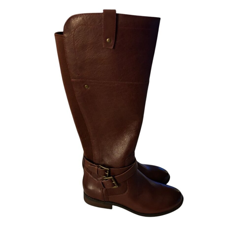 Marc Fisher Audrey Leather Riding Boots Brown